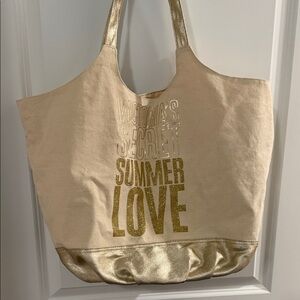 Victoria's Secret Gold and Cream Summer Love Tote